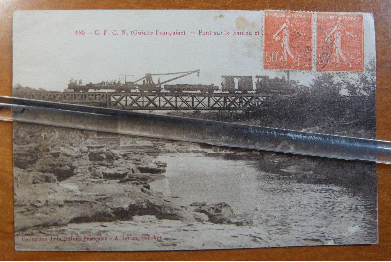 C.F.C.N. Guinée Français Pont Sur Le Samou Chemin De Fer Railway Bridge Train  A.JAmes Conakry  1932   -§ - Guinée Française