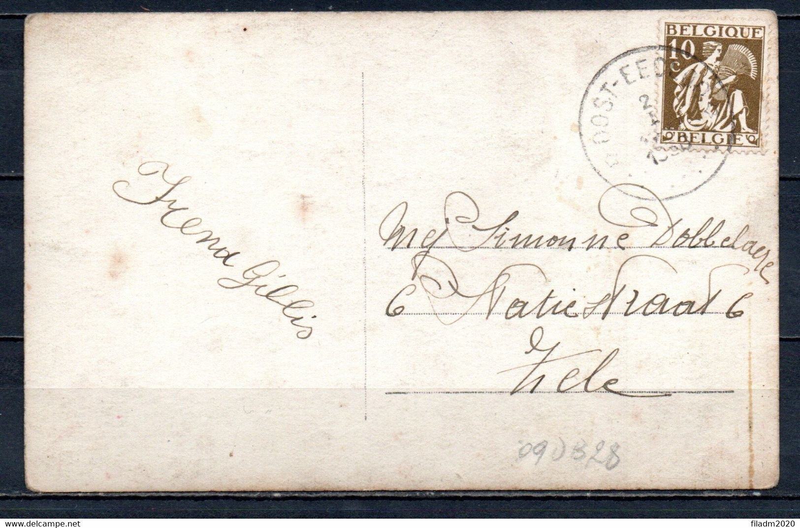 337 Op Fantasiekaart Gestempeld (sterstempel) OOST EECLOO - 1932 Ceres Y Mercurio