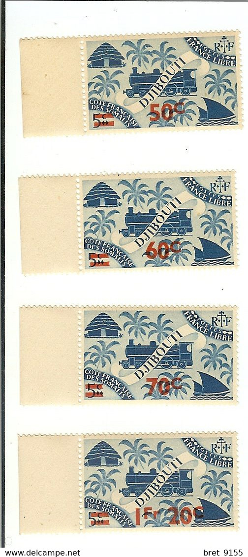 DJIBOUTI FRANCE LIBRE SERIE NEUVE COMPLETE AVEC ET SANS SURCHARGE. Voir Les 4 Scans - Unused Stamps