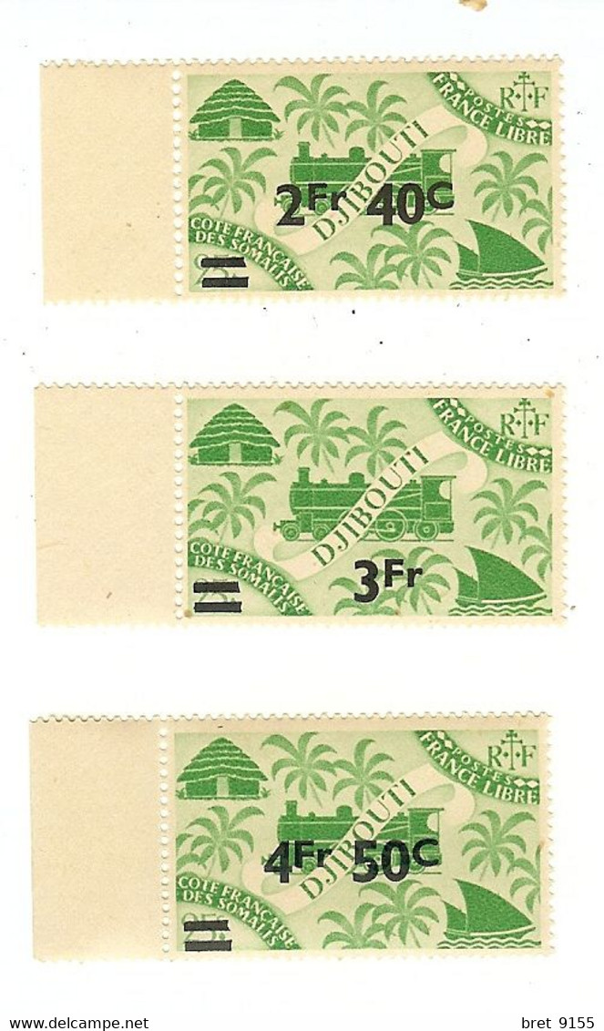 DJIBOUTI FRANCE LIBRE SERIE NEUVE COMPLETE AVEC ET SANS SURCHARGE. Voir Les 4 Scans - Unused Stamps