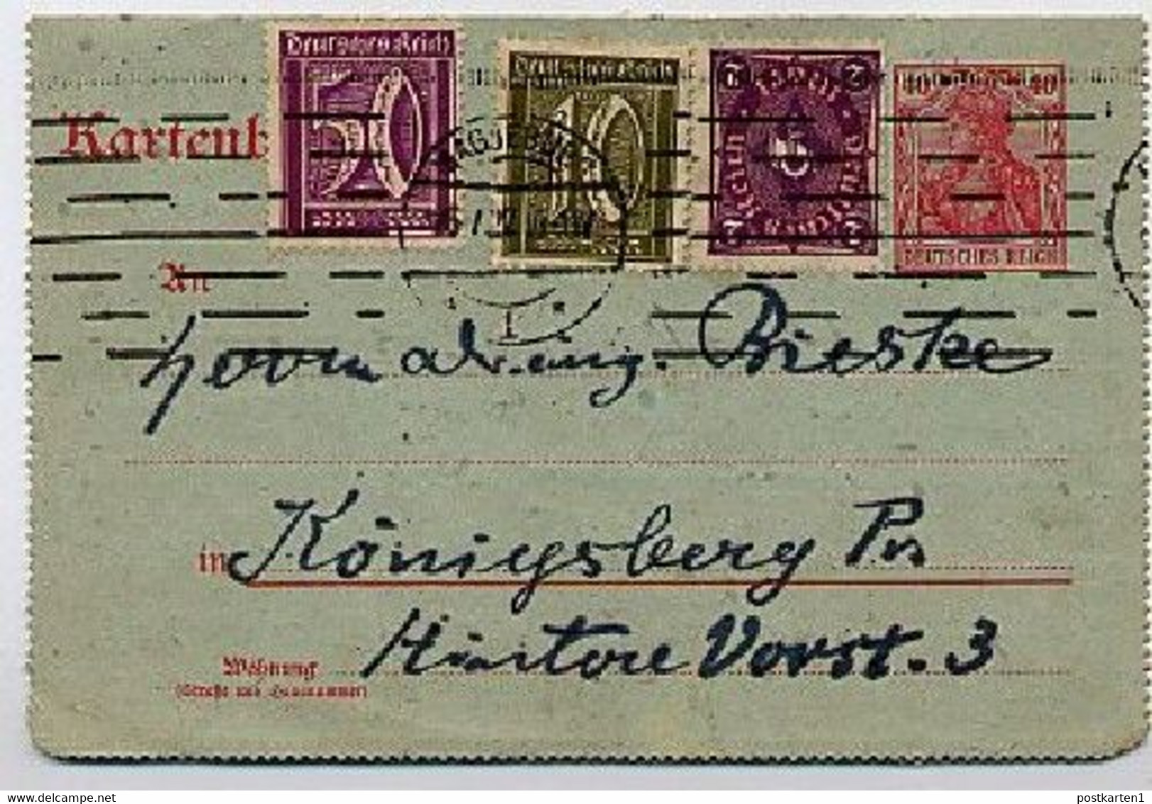 DR K 21 Kartenbrief Magdeburg - Königsberg 1922  Kat. 17,50 + € - Other & Unclassified