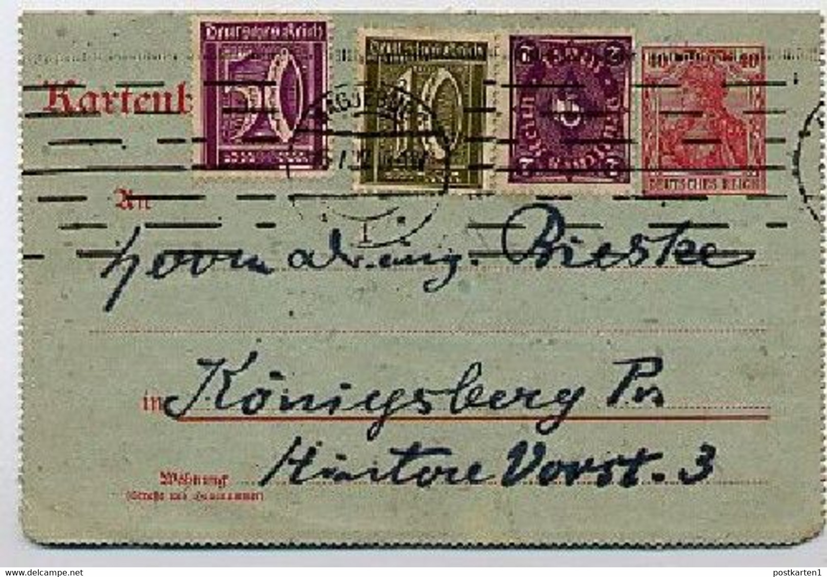 DR K 21 Kartenbrief Magdeburg - Königsberg 1922  Kat. 17,50 + € - Altri & Non Classificati
