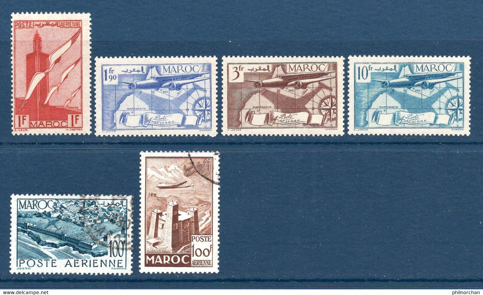 Colonies Françaises Maroc 1902/1955  49 Timbres Différents   2,50 €   (cote 30,20 €  49 Valeurs) - Used Stamps