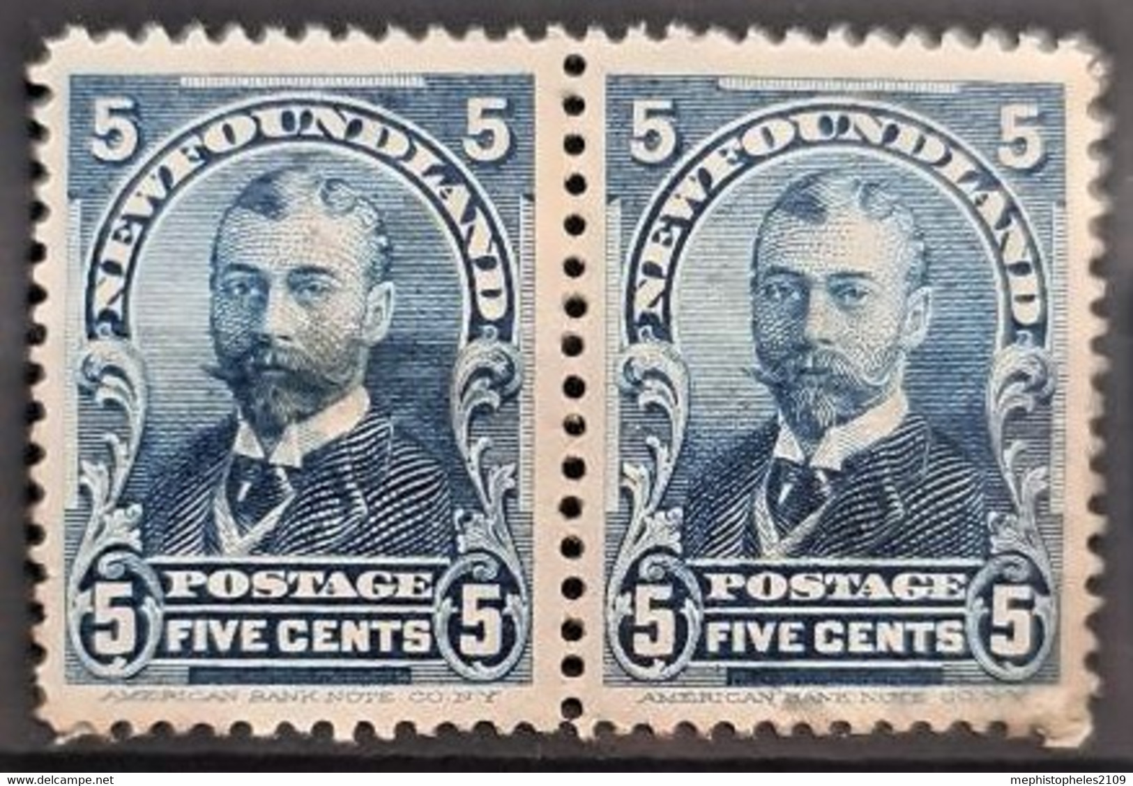 NEWFOUNDLAND 1897/1901 - Canceled - Sc# 85 - 5c - PAIR! - 1865-1902