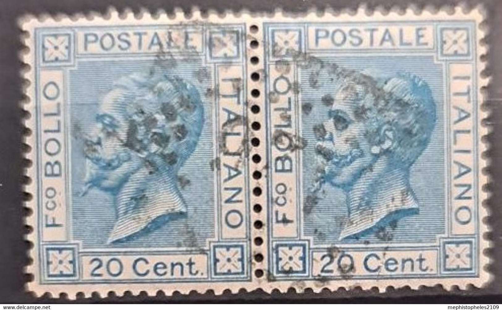 ITALY / ITALIA 1867 - Canceled - Sc# 35 - 20c - PAIR! - Used