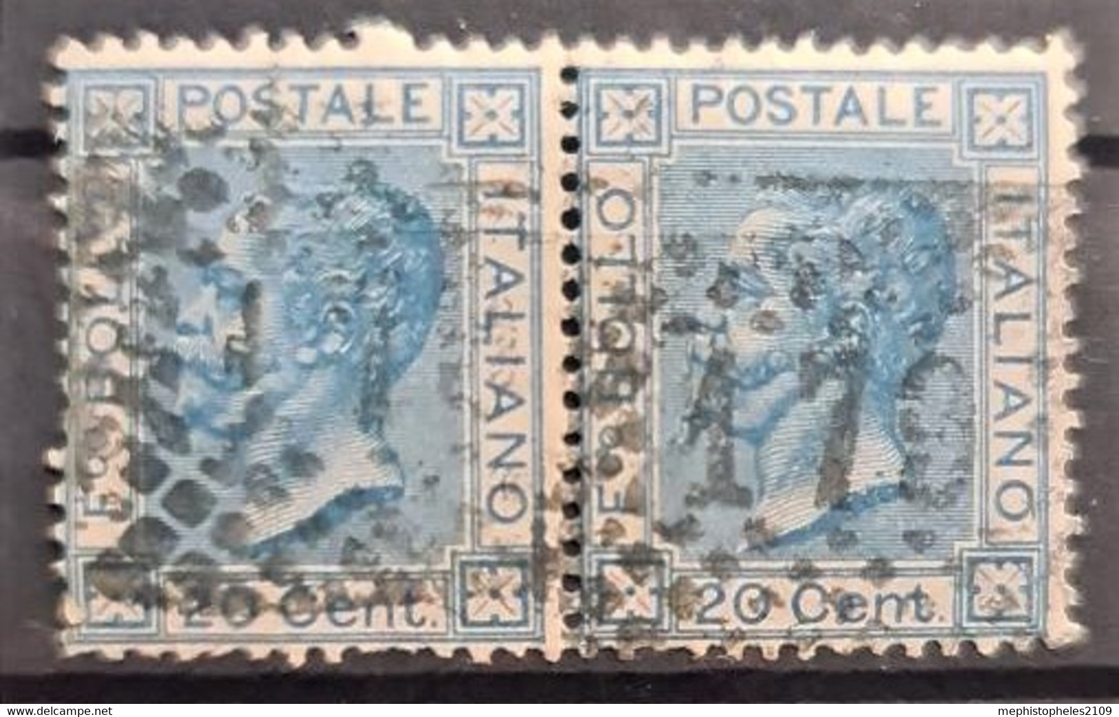 ITALY / ITALIA 1867 - Canceled - Sc# 35 - 20c - PAIR! - Usados