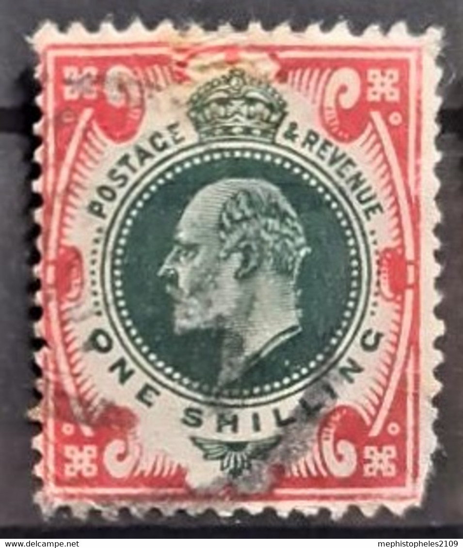 GREAT BRITAIN 1911 - Canceled - Sc# 138a - 1sh - Damaged On Lower Right Corner - Used Stamps