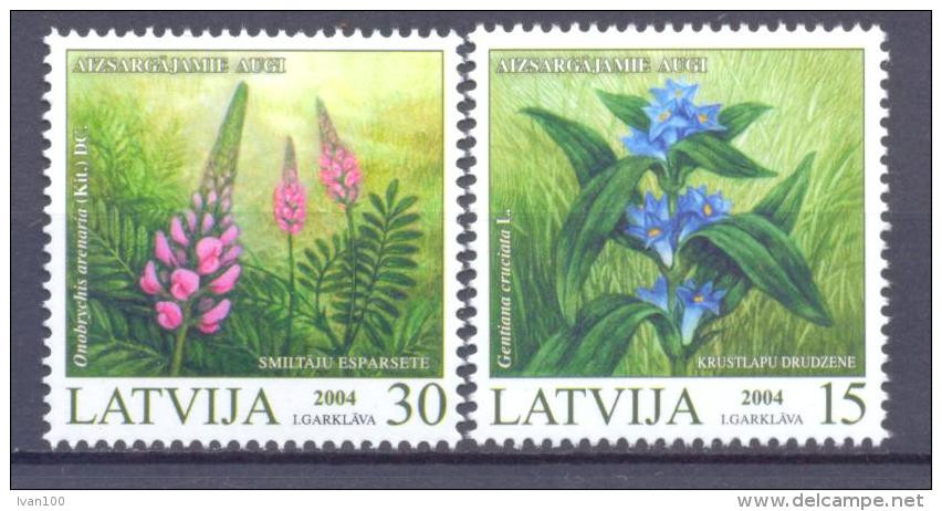 2004. Latvia, Flowers, 2v, Mint/** - Lettland