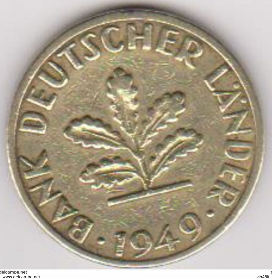 1949 - GERMANIA  - MONETA DEL VALORE DI 5  PFENNIG  - USATA - 10 Reichspfennig