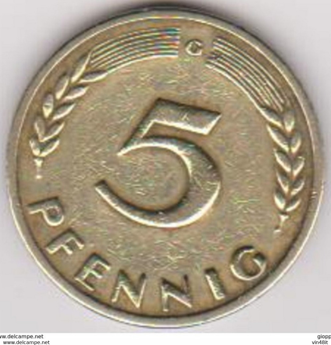 1949 - GERMANIA  - MONETA DEL VALORE DI 5  PFENNIG  - USATA - 10 Reichspfennig