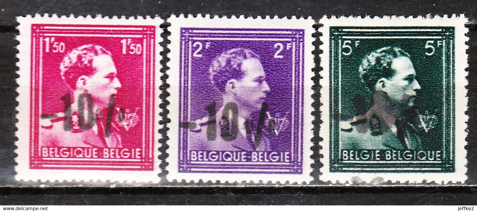 724N/P**  Leopold III Col Ouvert Surchargé -10% - EUPEN - Série Complète - MNH** - LOOK!!!! - 1946 -10%