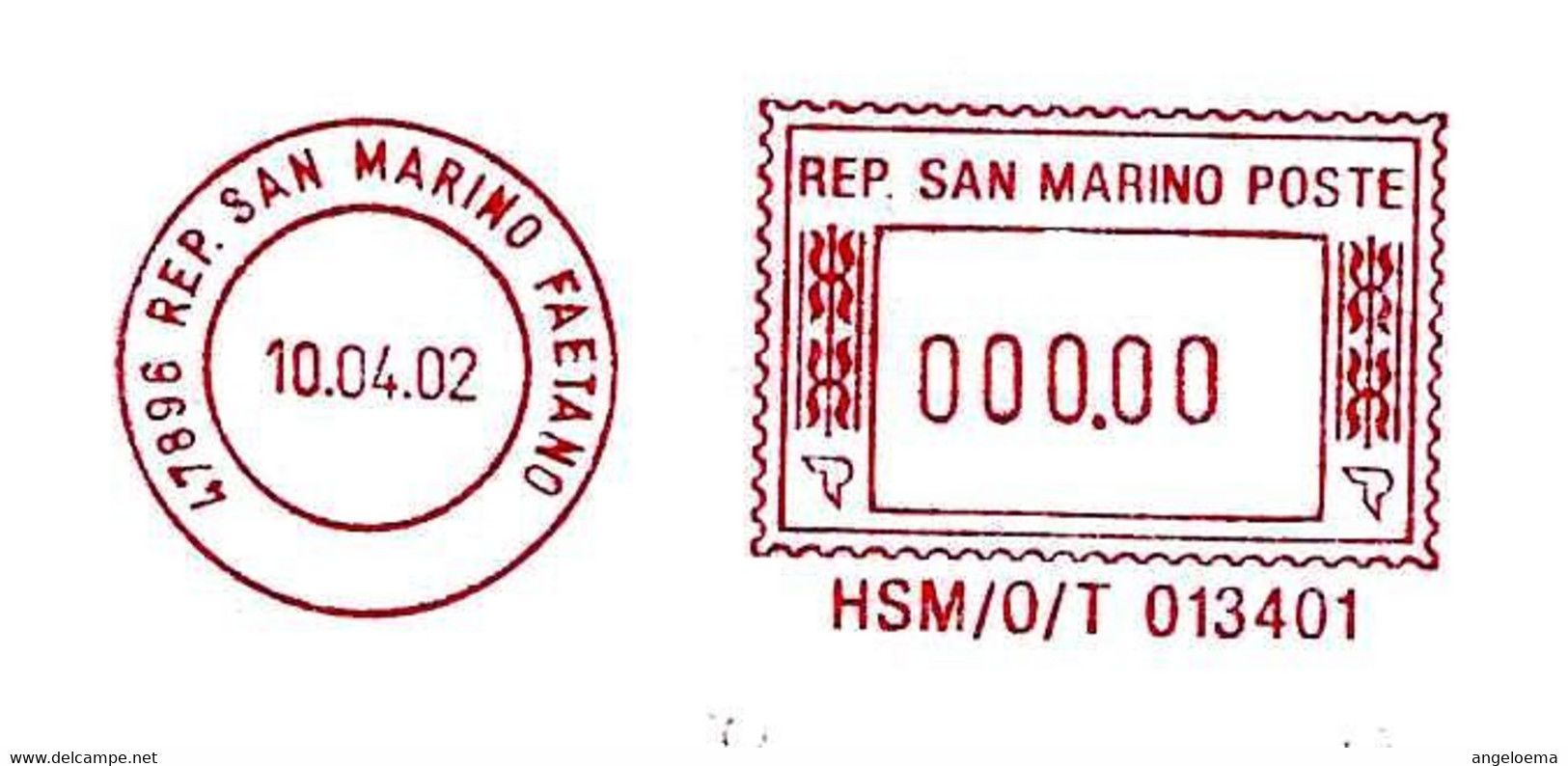 SAN MARINO - 2002 SIT - Ema Affrancatura Meccanica Rossa Red Meter Su Busta Non Viaggiata - 2011 - Briefe U. Dokumente