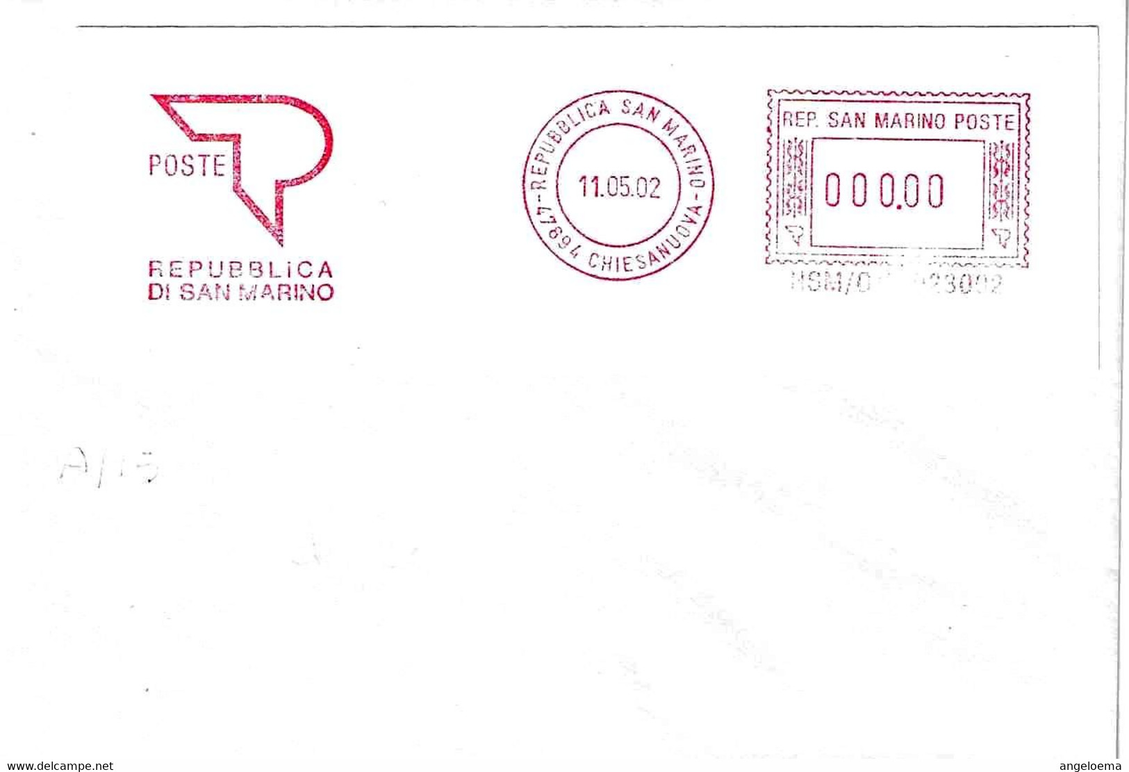 SAN MARINO - 2002 Ufficio POSTALE CHIESANUOVA - Ema Affrancatura Meccanica Rossa Red Meter Su Busta Non Viaggiata - 2015 - Lettres & Documents