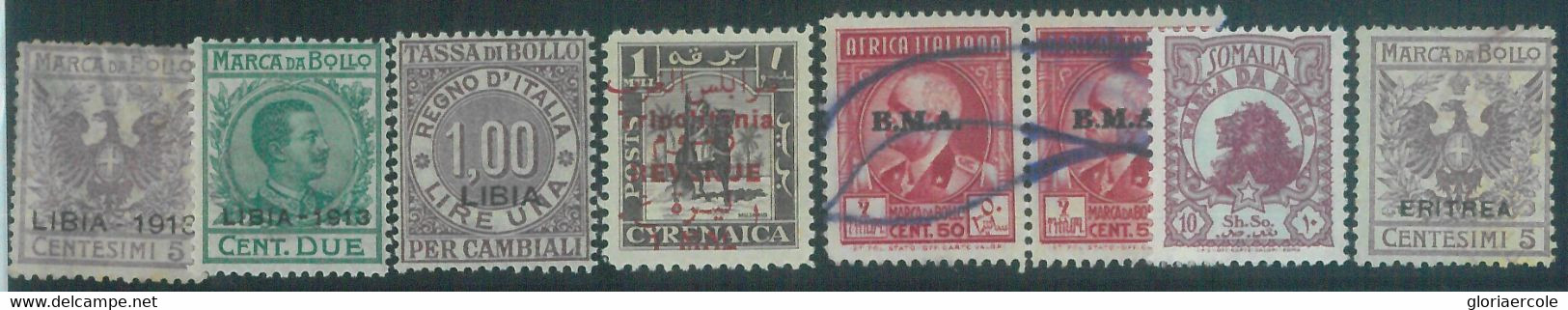 88780 - Italian African Colonies  - REVENUE STAMPS - Small Lot Of 8 Stamps - Oost-Afrika