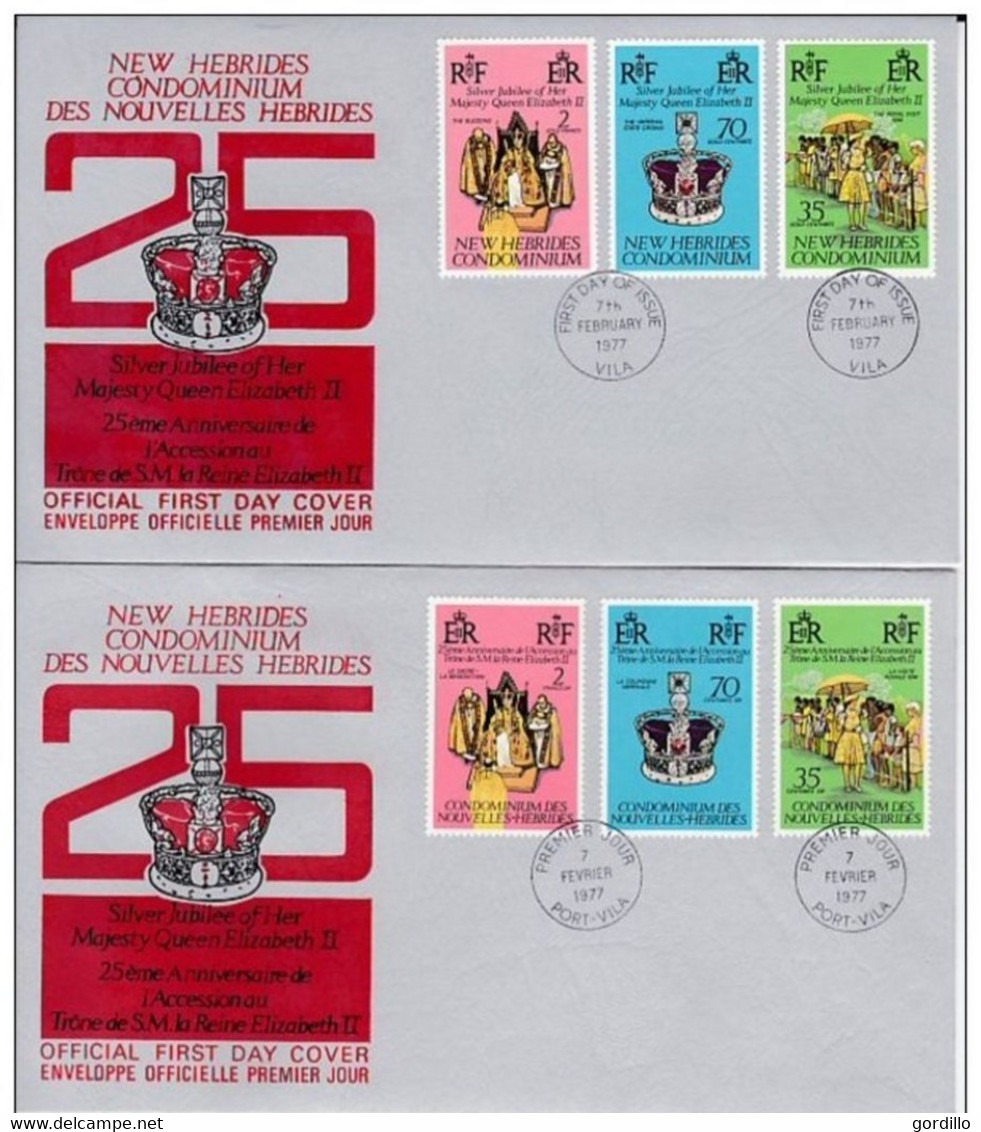 FDC New Hebrides 1977  Queen Elizabeth II Silver Jubilee - FDC