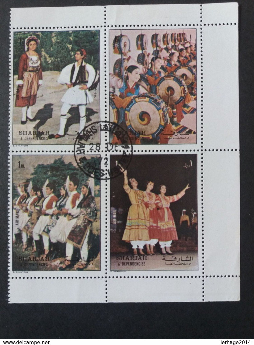 Emirati Arabi الإمارات العربية المتحدة Sharjah 1972 Folklore Cat. Michel 1312-1315 Cancellation Of Issue MNH - Sharjah