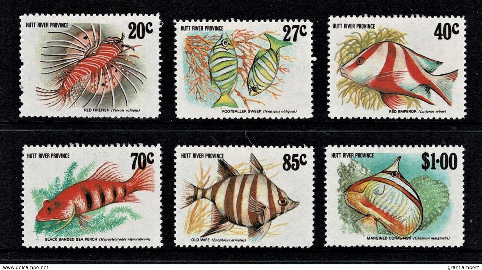 Hutt River Province 1982 Fish Set Of 6 MNH - See Notes - Werbemarken, Vignetten