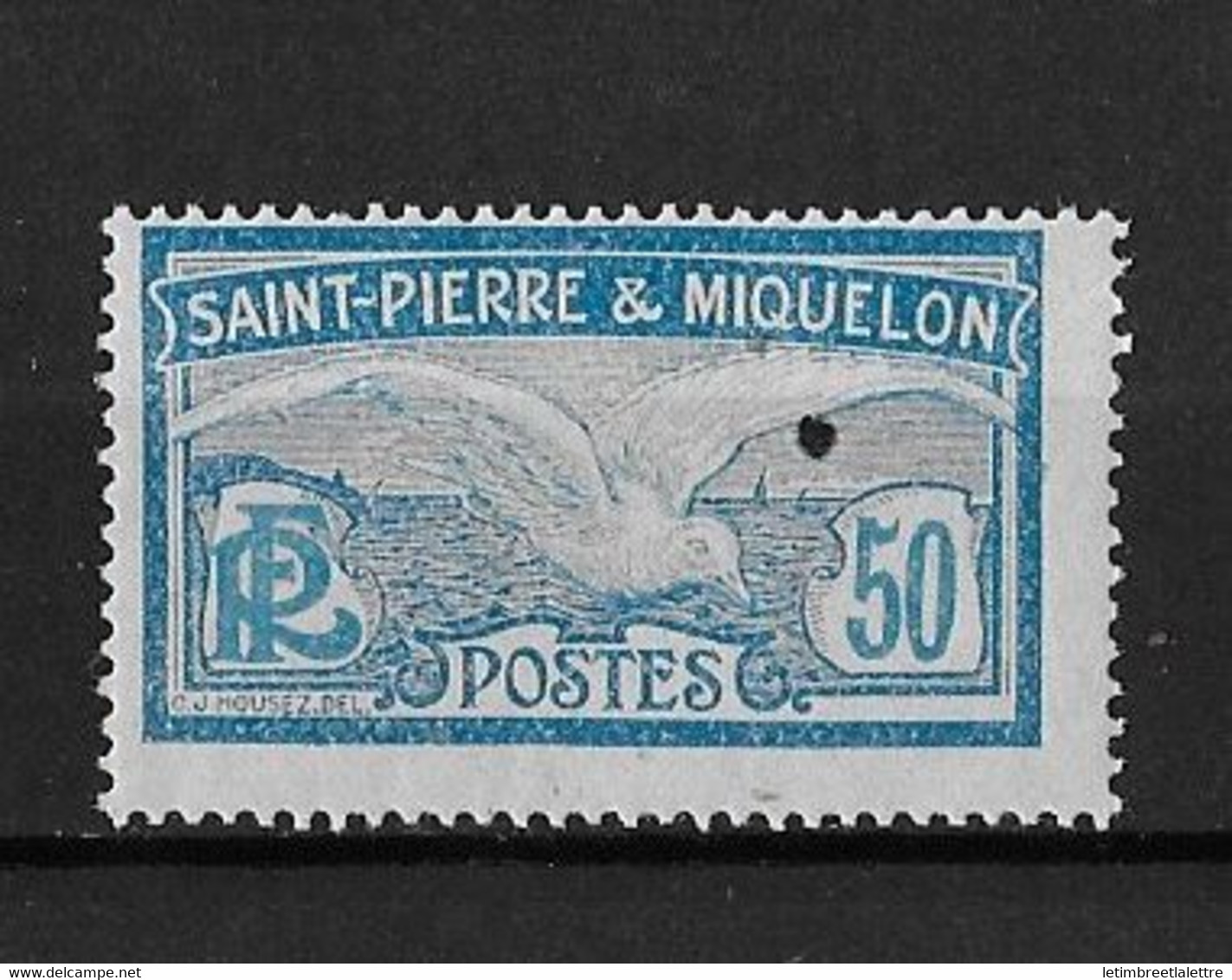 ⭐ Saint-Pierre Et Miquelon N° 114** Neuf Sans Charnière Petit Point Parasite Fait Pendant L'impression⭐ - Unused Stamps