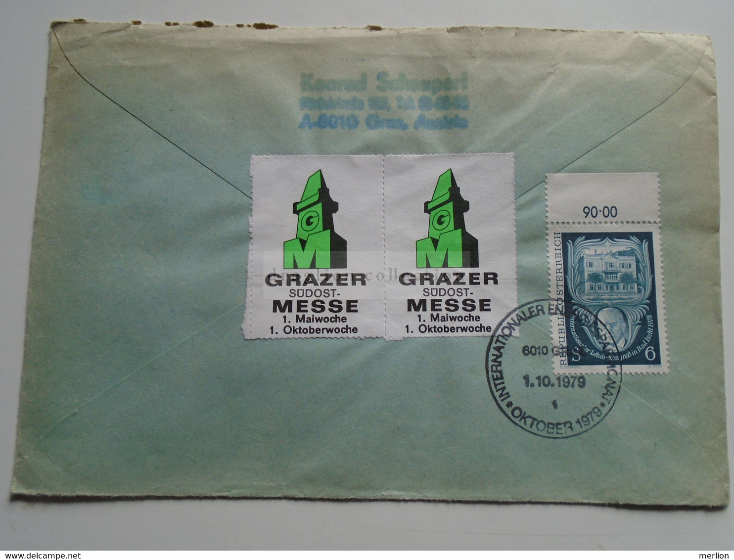 AV649.1 Austria  Recommanded  Cover Einschreiben  Cancel 1979 GRAZ  - Sent To Hungary Nagykanizsa - Cartas & Documentos