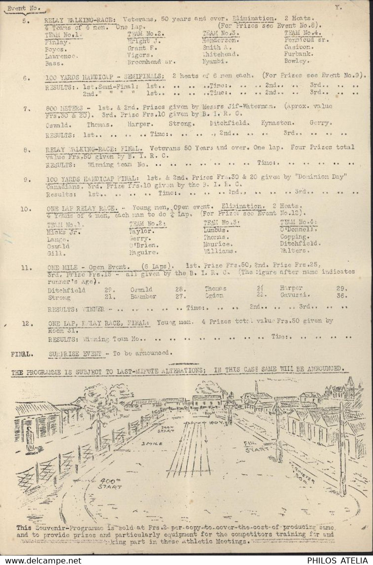 Guerre 40 Programme Athletic Meeting JO Grande Caserne St Saint Denis Paris 1941 Frontstalag Pour Prisonniers Internés - Programs