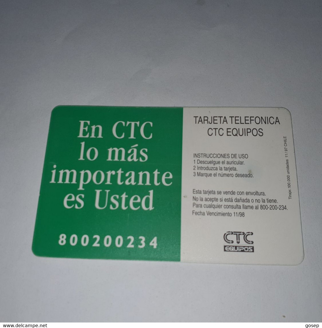 Chile-(cl-ctc38a)-estero Marga1-(51)-($2.000)-(?)-(11/1997)-(look Outside)-used Card+1card Prepiad Free - Chili