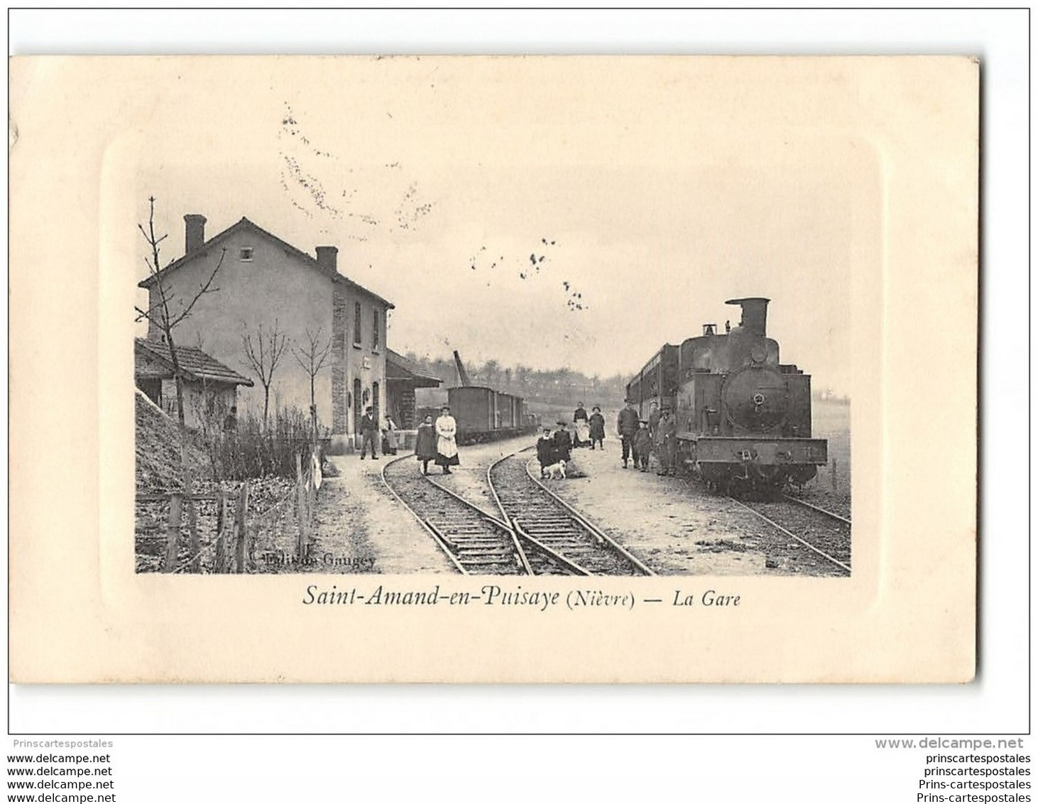 CPA 58 Saint Amand En Puisay La Gare Et Le Train Tramway Ligne De Cosne à St Amand - Saint-Amand-en-Puisaye