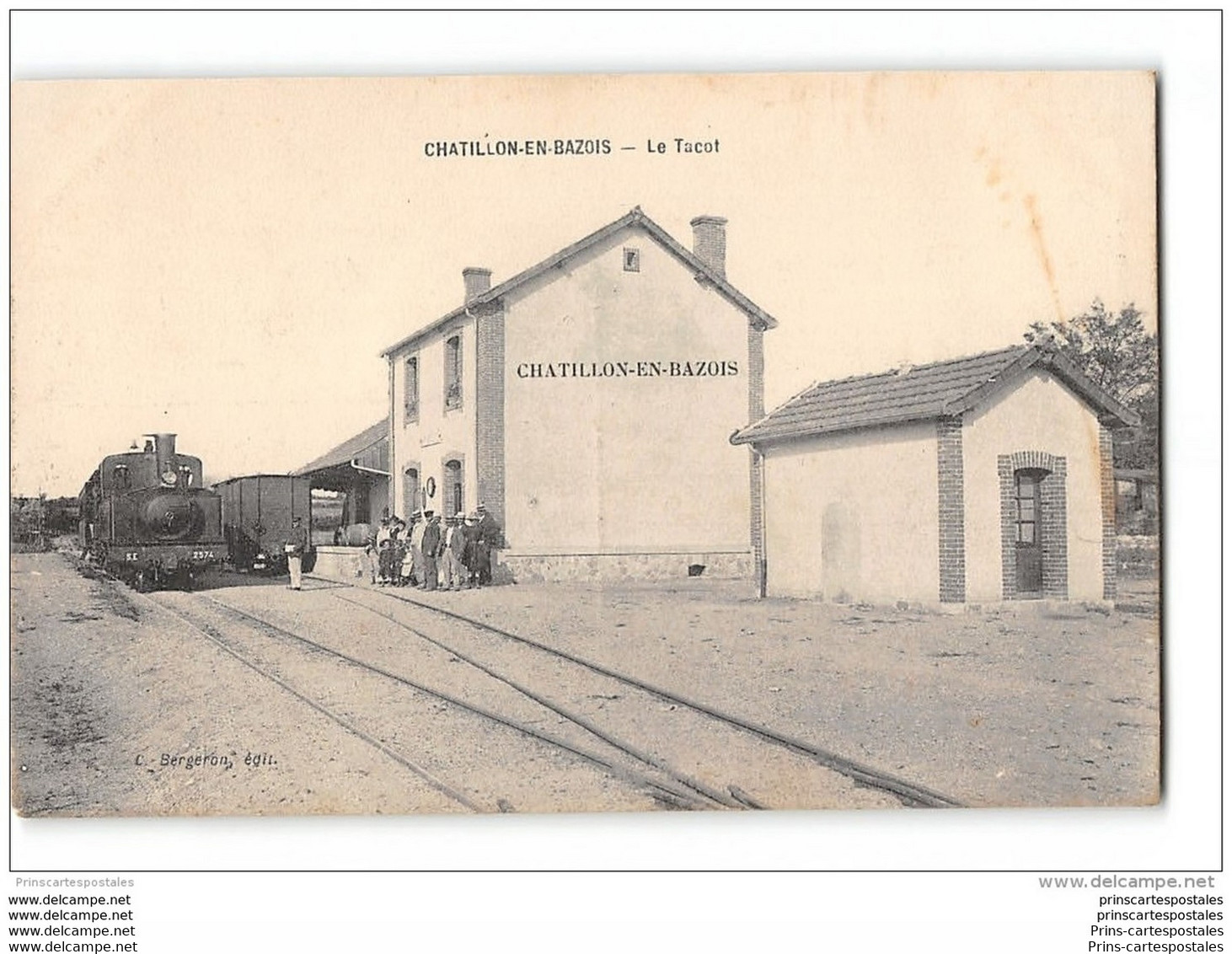 CPA 58 Chatillon En Bazois La Gare Et Le Train Tramway Ligne De St Saulge à Moulins Engilbert - Chatillon En Bazois