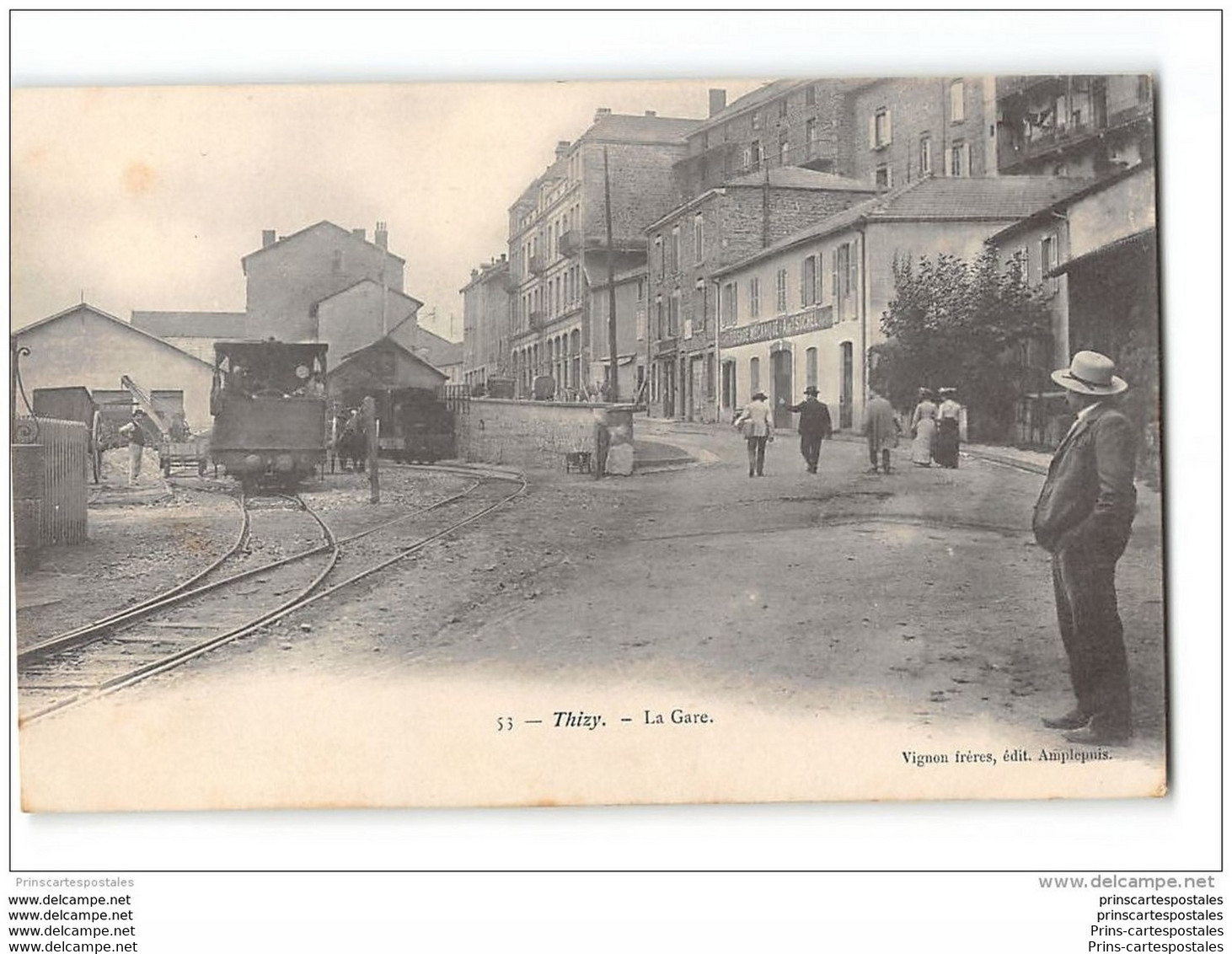 CPA 69 Thizy La Gare Et Le Train Tramway Ligne De Saint Victor à Thizy - Thizy