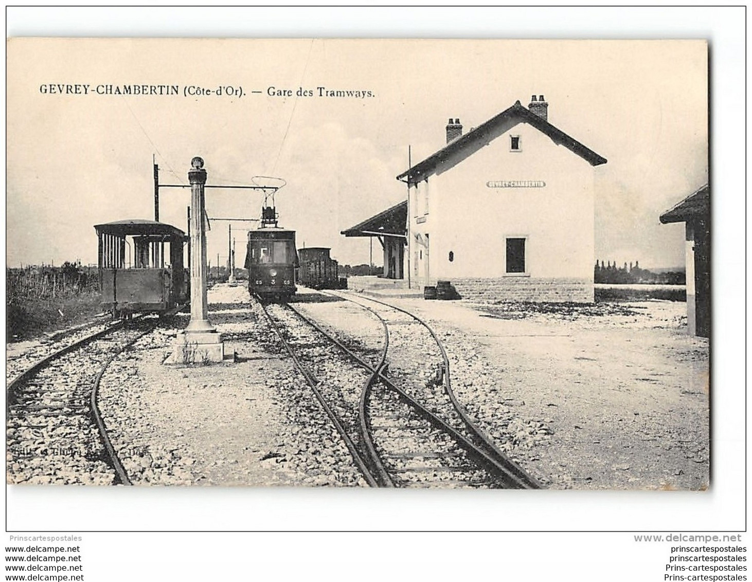 CPA 21 Gevrey Chambertin La Gare Du Tramway Ligne De Dijon Gevrey - Gevrey Chambertin