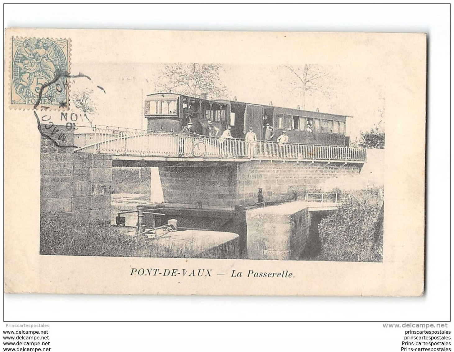 CPA 01 Pont De Vaux La Passerelle Et Le Train Tramway Ligne De Pont De Vaux Fleurville - Pont-de-Vaux