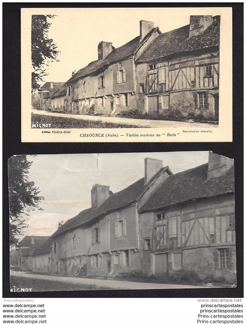 CPA 10 Chaource Vieilles Maisons Au Berle + Tirage Photo Original De La Carte - Photographe Mignot - Chaource