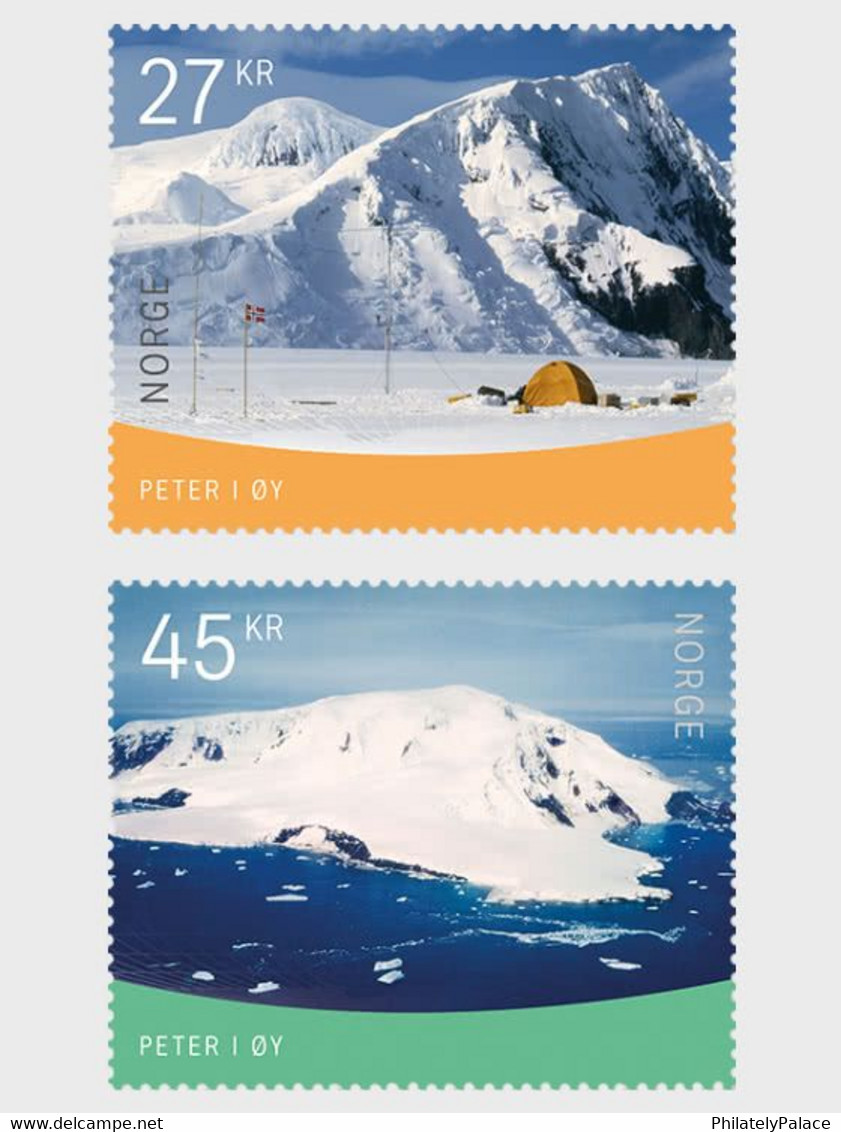 NORWAY 2021 Polar Motifs - Peter I Island MNH Mint 2v ,Antarctic, Polar, Environment, Pollution, Ice Melting (**) - Preservare Le Regioni Polari E Ghiacciai