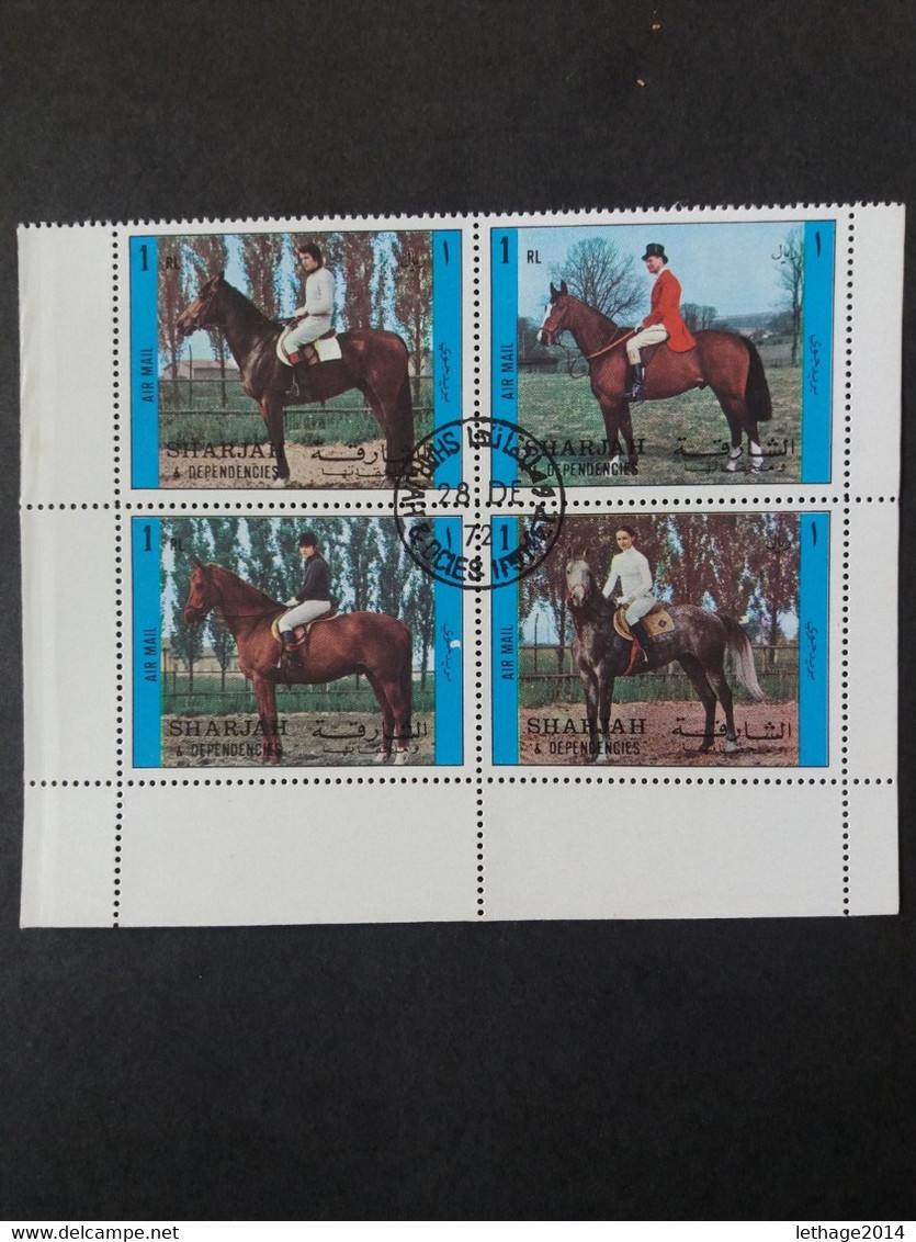 Emirati Arabi الإمارات العربية المتحدة Sharjah 1972 Riders Cat. Michel 1296-1299 Cancellation Of Issue MNH - Sharjah