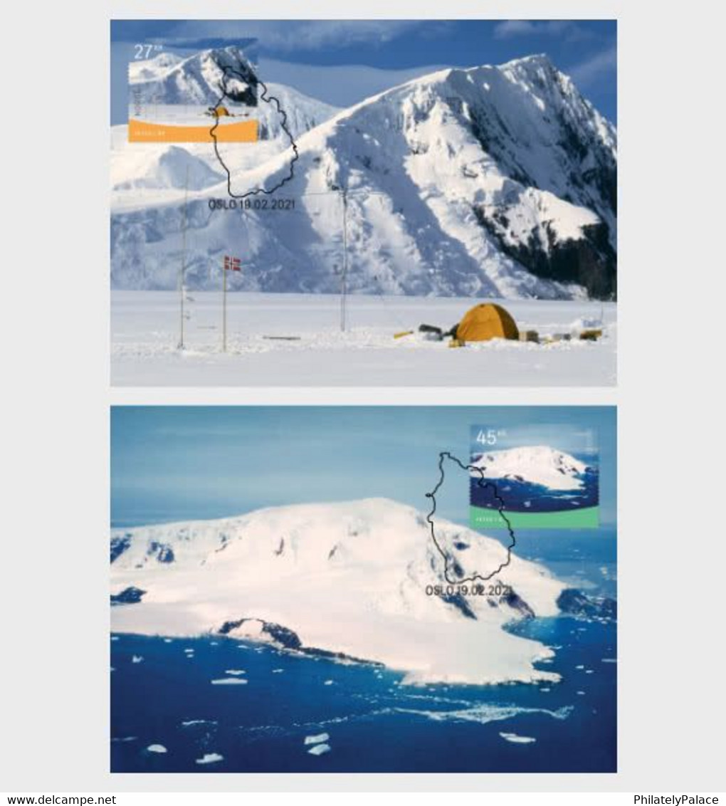 NORWAY 2021 Polar Motifs - Peter I Island Maxi Card Maximum ,Antarctic, Polar, Environment, Pollution, Ice Melting (**) - Schützen Wir Die Polarregionen Und Gletscher
