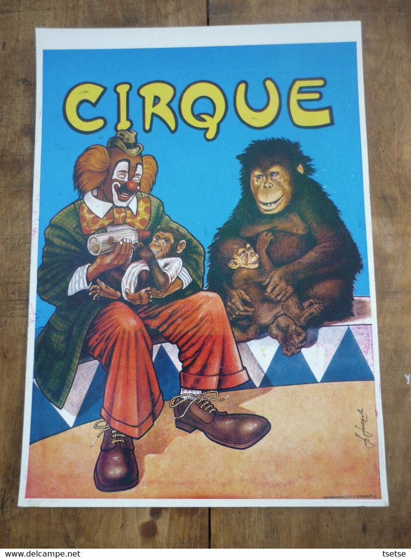 Affichette Cartonnée Sur Le Cirque ... Clown , Illustré Par J. Juanola ( 2 ) - Affiches