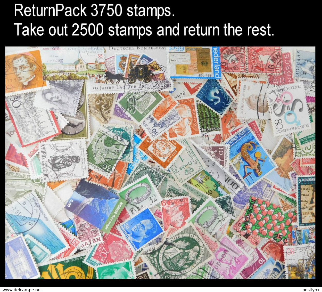 ReturnPack EUROPE WEST 3750 STAMPS Off Paper Kiloware MissionBag Take Out 2500 Stamps And Return The Rest. All For +€10 - Lots & Kiloware (min. 1000 Stück)