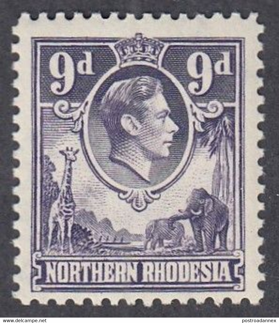 Northern Rhodesia, Scott #39, Mint Never Hinged, George VI, Issued 1938 - Nordrhodesien (...-1963)