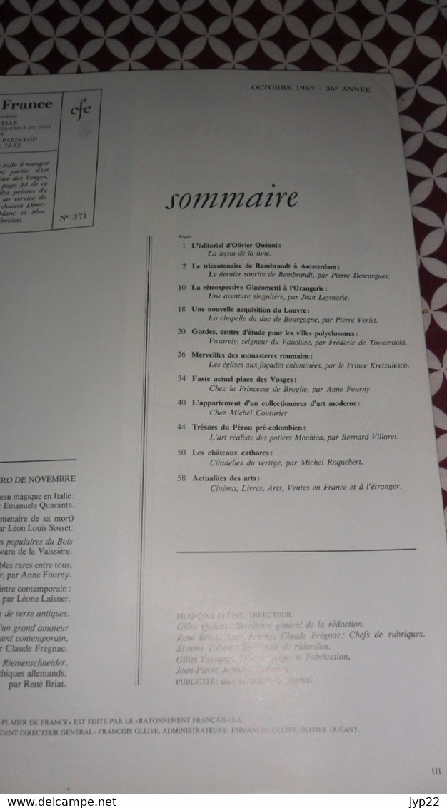 Revue Plaisir De France Octobre 1969 Décoration Ameublement Architecture Mobilier Voyage Jardin Publicité ... Vintage - House & Decoration