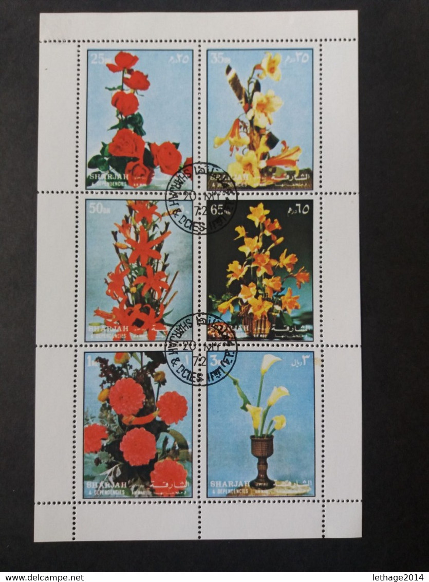 Emirati Arabi الإمارات العربية المتحدة Sharjah 1972 Flowers Cat Michel 1210/15 Cancellation Of Issue MNH - Sharjah