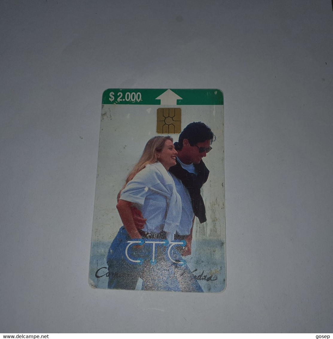 Chile-(cl-ctc22a)-comunicacion-(61)-($2.000)(Crooked-dirty)-(9/1996)-(look Out Side)-used Card+1card Prepiad Free - Chile