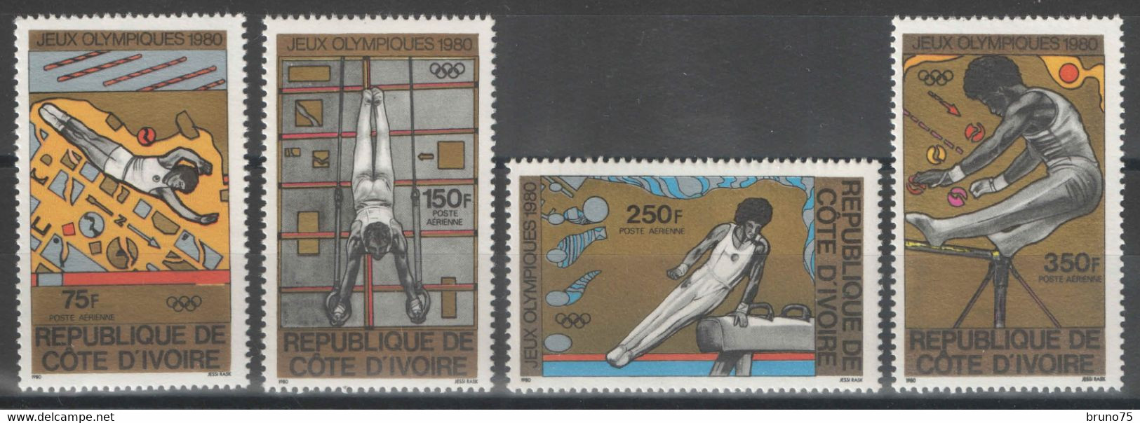 Côte D'Ivoire - YT PA 71-74 ** MNH - 1980 - Jeux Olympiques De Moscou - Gymnastique - Ivoorkust (1960-...)