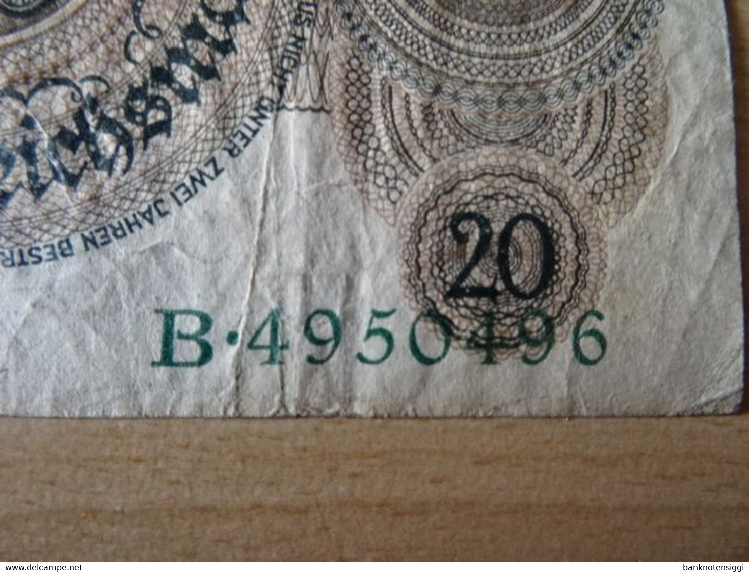 Reichsbanknote 20 Reichsmark Berlin   11.10.1924 Gebr. - 20 Reichsmark