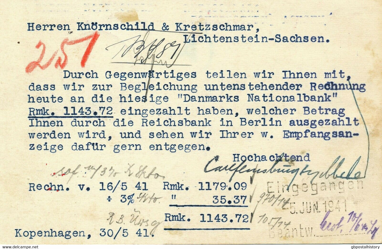 DÄNEMARK 1941/2 15 Ö U 25 Ö Zwei Pra.-GA-Postkrt. Jeweils M 15 Ö Zusatzfrankatur FLUGPOST-ZENSUR - Aéreo