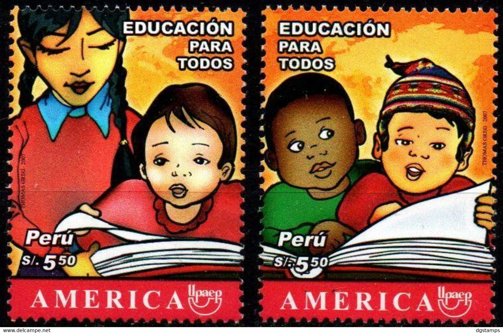 Peru 2007 ** YT1698-99 Upaep Educación Para Todos. Alumnos Y Libro. Education For All. Students And Book. - Perú