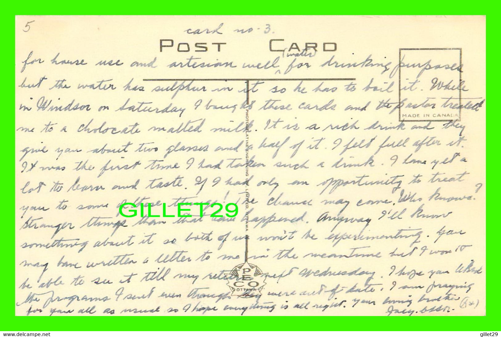 WINDSOR, ONTARIO - DOMINION GOVERNMENT BUILDING, POST OFFICE, PRINCE EDWARD HOTEL AND CUSTOMS - WRITTEN - PECO - - Windsor