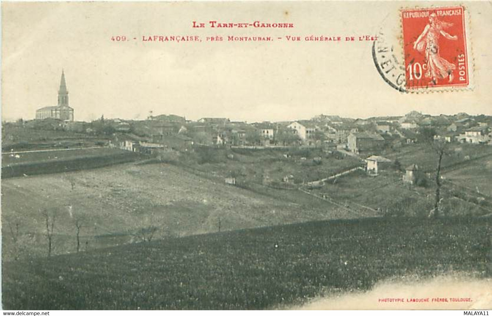 CPA - LAFRANCAISE PRES MONTAUBAN - VUE GÉNÉRALE DE L'EST - Lafrancaise