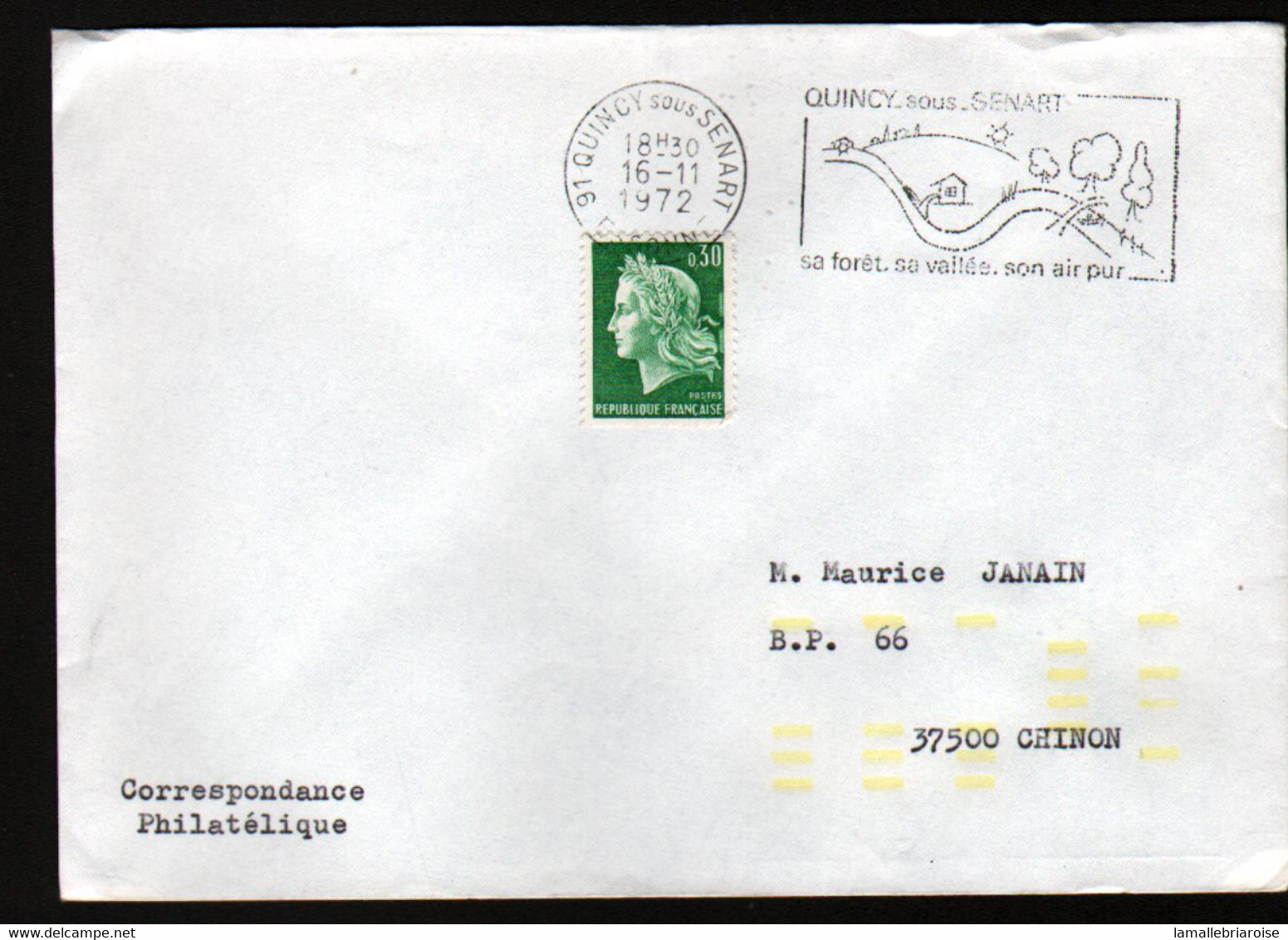 Enveloppe Avec Indexation. Y & T N°1536A. Quincy Sous Senart - Briefe U. Dokumente