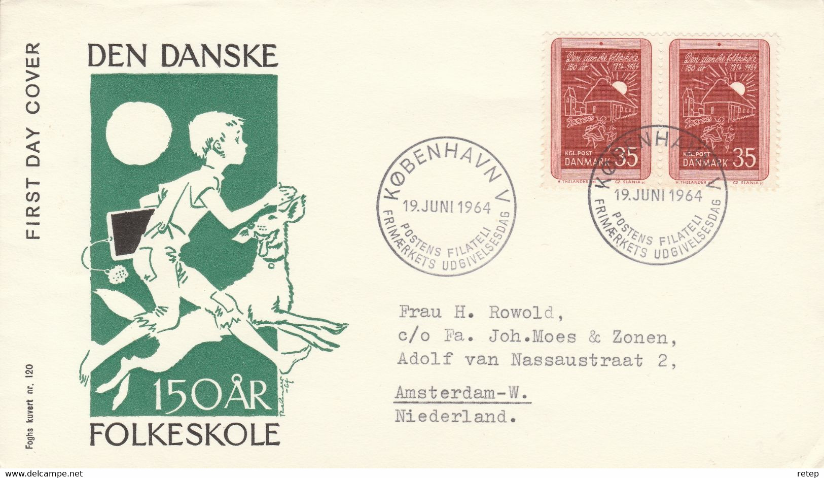 Denemarken 1964, FDC 150 Jaar Volksonderwijs - Service