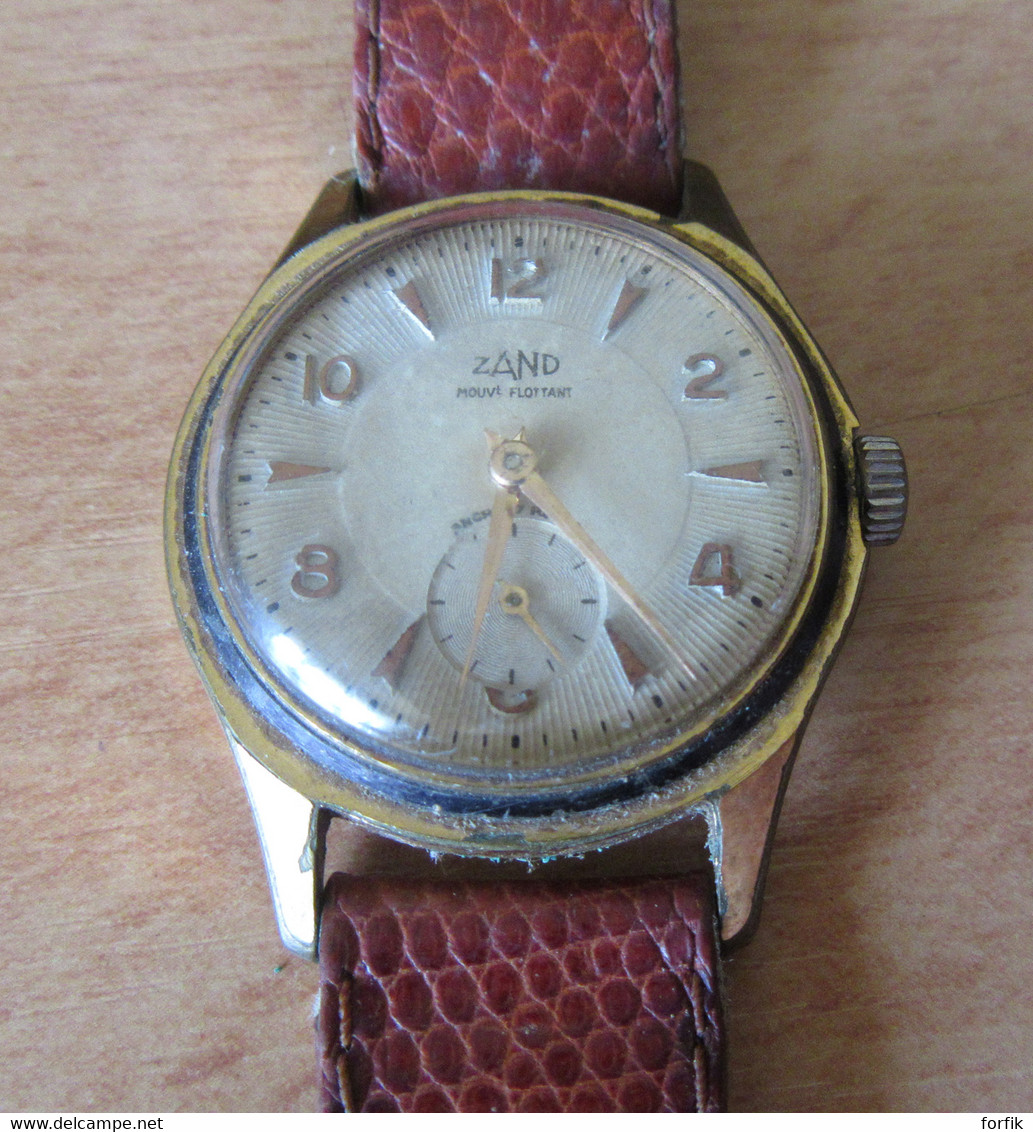 Montre Mécanique Homme De Marque ZAND Avec Bracelet En Cuir Brun-rouge - Mécanisme à Réviser - Antike Uhren