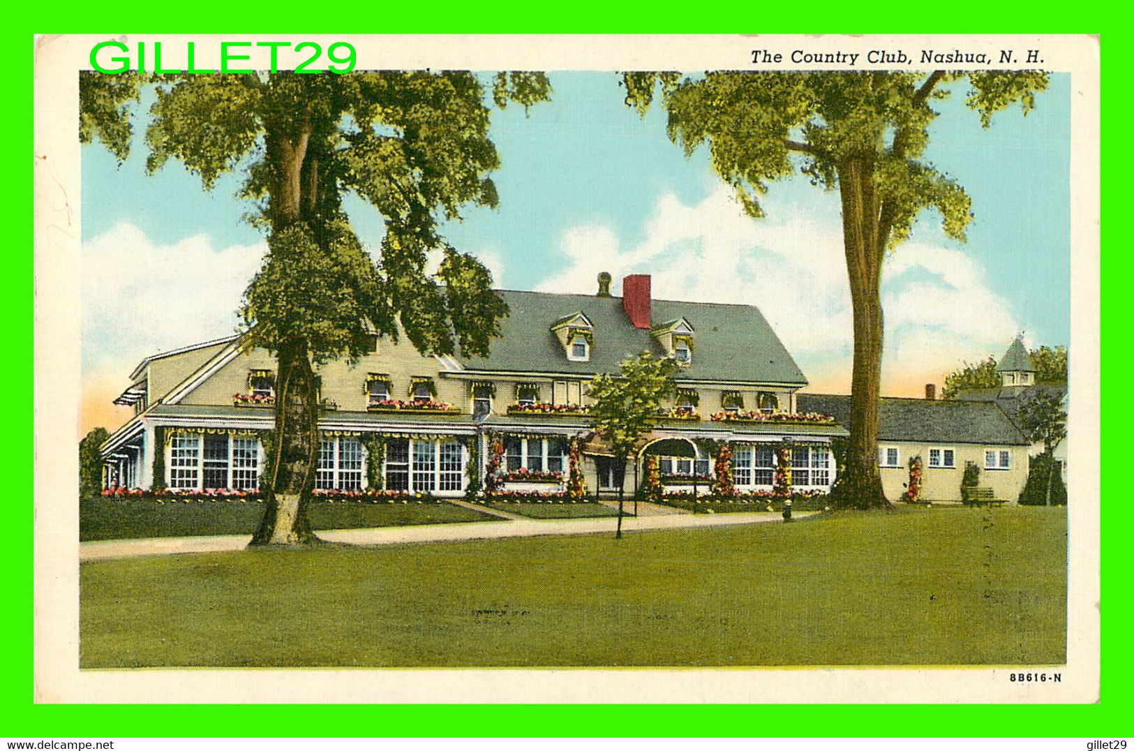 NASHUA, NH - THE COUNTRY CLUB IN 1951 -  C.T. AMERICAN ART - - Nashua